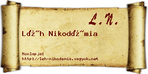 Léh Nikodémia névjegykártya